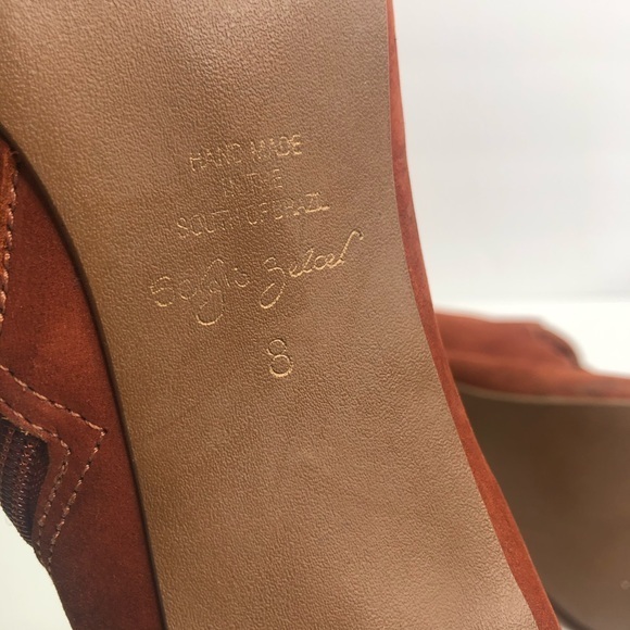 Sergio Zelcer Cognac Heels Peep Toe Shoes #8 - Picture 6 of 9